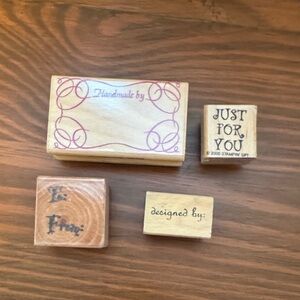 Stampin' Up! Wooden Stamp Set - Pink and Black